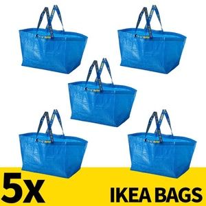 LOT OF 5 Ikea Bags Large 71L Nylon Tote Shopping
